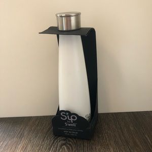 Sip by Swell 15oz white water bottle with stainless steel cap. Brand new
